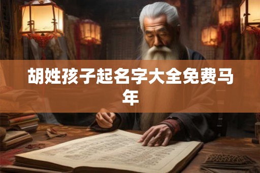 胡姓孩子起名字大全免费马年