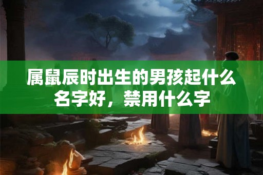属鼠辰时出生的男孩起什么名字好，禁用什么字