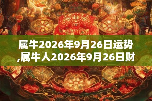 属牛2026年9月26日运势,属牛人2026年9月26日财运,生肖牛2026年9月26日运势