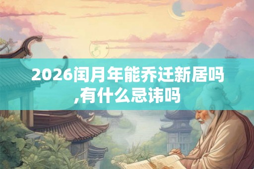 2026闰月年能乔迁新居吗,有什么忌讳吗