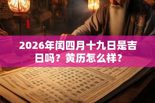 2026年闰四月十九日是吉日吗？黄历怎么样？