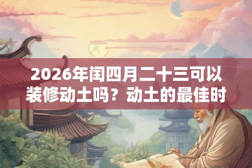 2026年闰四月二十三可以装修动土吗？动土的最佳时间？