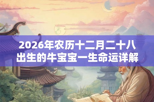 2026年农历十二月二十八出生的牛宝宝一生命运详解