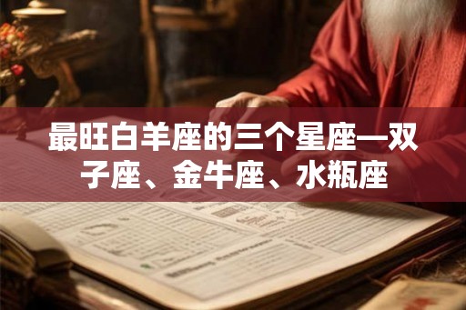 最旺白羊座的三个星座—双子座、金牛座、水瓶座