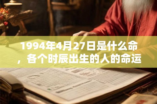 1994年4月27日是什么命，各个时辰出生的人的命运
