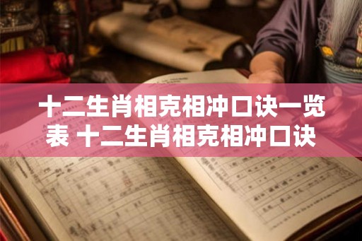 十二生肖相克相冲口诀一览表 十二生肖相克相冲口诀是什么