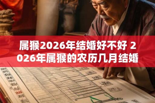属猴2026年结婚好不好 2026年属猴的农历几月结婚好