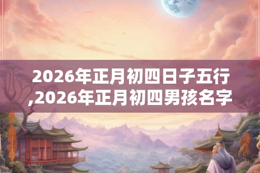 2026年正月初四日子五行,2026年正月初四男孩名字取名