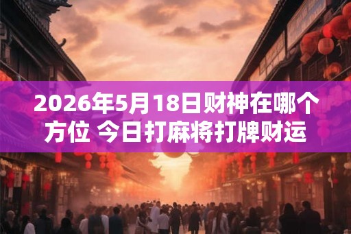 2026年5月18日财神在哪个方位 今日打麻将打牌财运方位