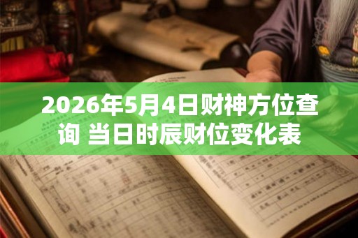 2026年5月4日财神方位查询 当日时辰财位变化表