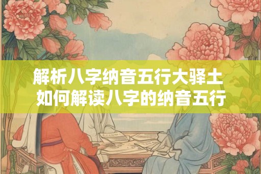 解析八字纳音五行大驿土 如何解读八字的纳音五行