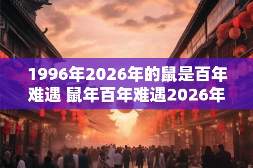 1996年2026年的鼠是百年难遇 鼠年百年难遇2026年为何特殊