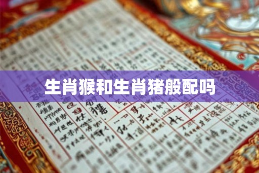 生肖猴和生肖猪般配吗