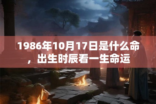 1986年10月17日是什么命，出生时辰看一生命运