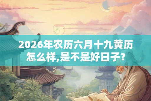 2026年农历六月十九黄历怎么样,是不是好日子？