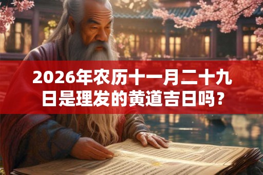 2026年农历十一月二十九日是理发的黄道吉日吗？