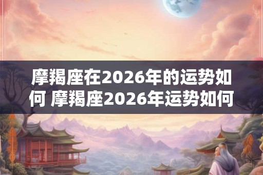 摩羯座在2026年的运势如何 摩羯座2026年运势如何