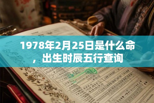 1978年2月25日是什么命，出生时辰五行查询