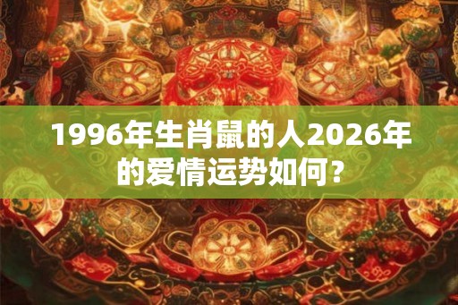 1996年生肖鼠的人2026年的爱情运势如何? 1996年生肖鼠的人2026年的爱情运势如何?