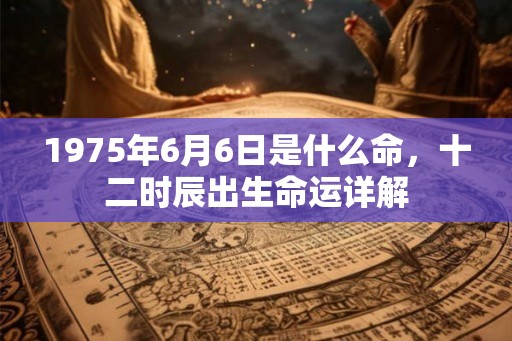 1975年6月6日是什么命，十二时辰出生命运详解