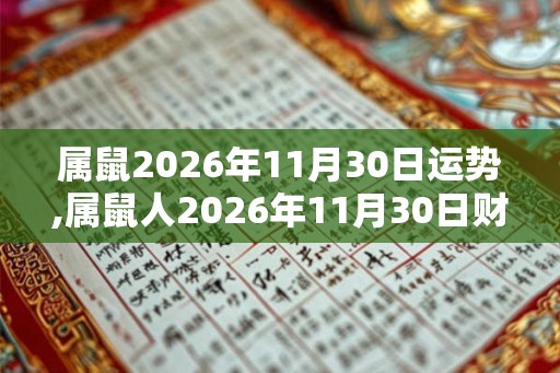 属鼠2026年11月30日运势,属鼠人2026年11月30日财运,生肖鼠2026年11月30日运势