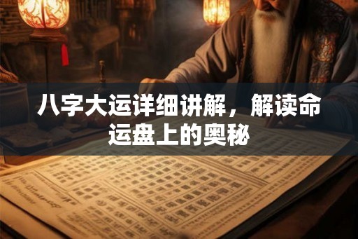 八字大运详细讲解，解读命运盘上的奥秘