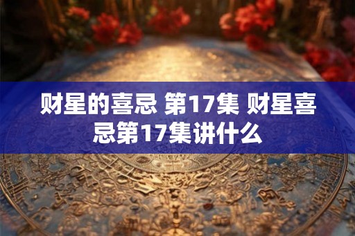 财星的喜忌 第17集 财星喜忌第17集讲什么