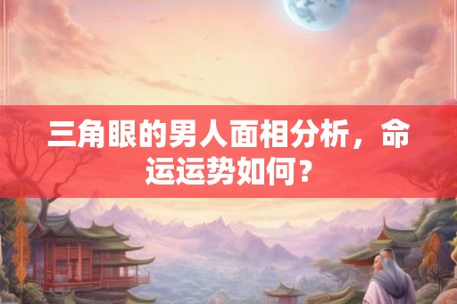 三角眼的男人面相分析，命运运势如何？