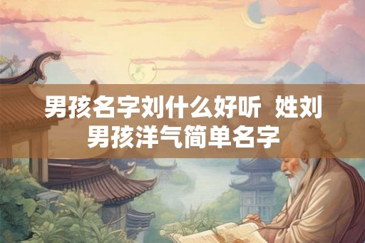 男孩名字刘什么好听  姓刘男孩洋气简单名字
