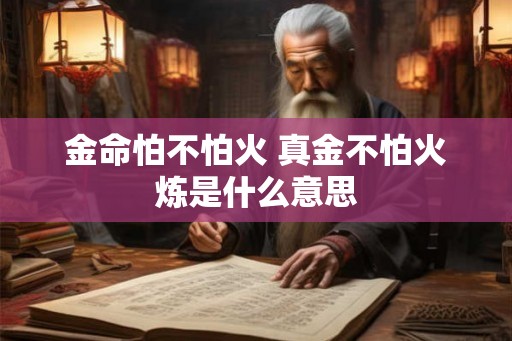 金命怕不怕火 真金不怕火炼是什么意思
