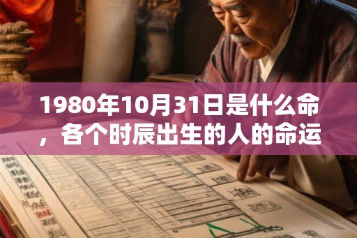 1980年10月31日是什么命，各个时辰出生的人的命运