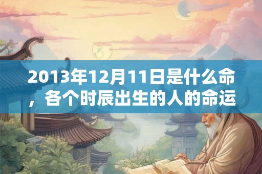 2013年12月11日是什么命，各个时辰出生的人的命运