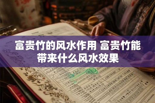 富贵竹的风水作用 富贵竹能带来什么风水效果