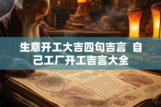 生意开工大吉四句吉言  自己工厂开工吉言大全