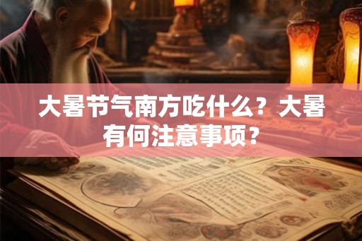 大暑节气南方吃什么？大暑有何注意事项？
