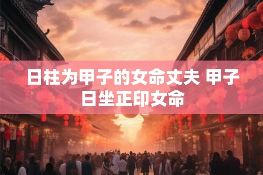 日柱为甲子的女命丈夫 甲子日坐正印女命