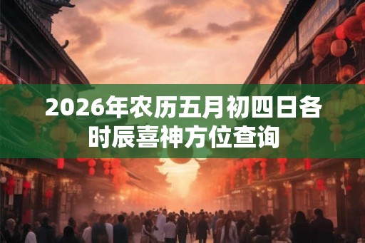 2026年农历五月初四日各时辰喜神方位查询