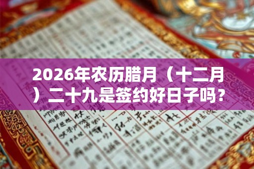 2026年农历腊月（十二月）二十九是签约好日子吗？时辰凶吉如何？