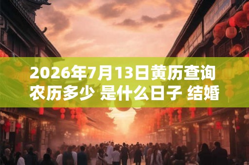 2026年7月13日黄历查询 农历多少 是什么日子 结婚吉时 2026年7月13日黄历查询 农历多少 是什么日子 结婚吉时
