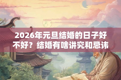 2026年元旦结婚的日子好不好？结婚有啥讲究和忌讳？