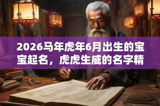 2026马年虎年6月出生的宝宝起名，虎虎生威的名字精选大全！