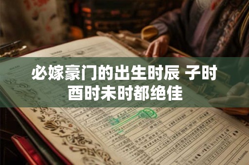 必嫁豪门的出生时辰 子时酉时未时都绝佳