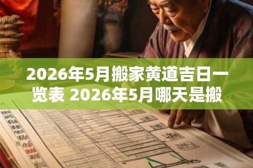 2026年5月搬家黄道吉日一览表 2026年5月哪天是搬家黄道吉日