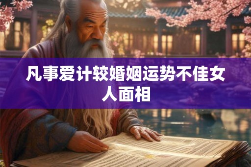 凡事爱计较婚姻运势不佳女人面相