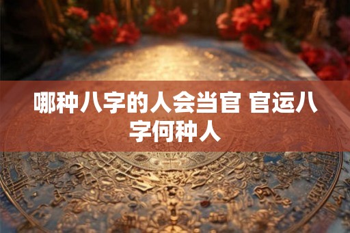 哪种八字的人会当官 官运八字何种人