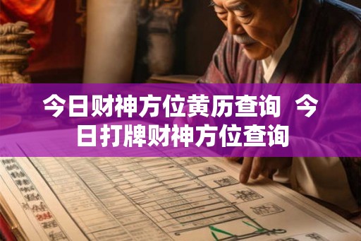 今日财神方位黄历查询  今日打牌财神方位查询