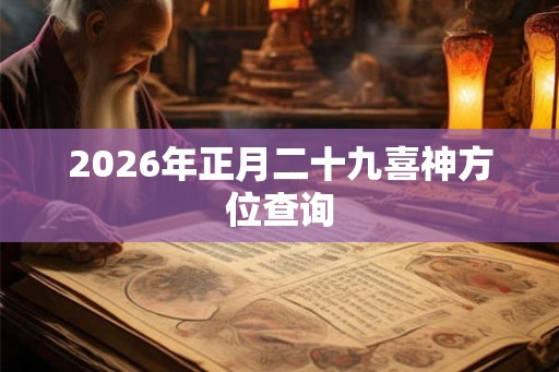 2026年正月二十九喜神方位查询