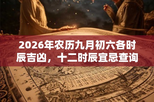 2026年农历九月初六各时辰吉凶，十二时辰宜忌查询