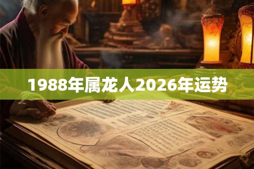 1988年属龙人2026年运势