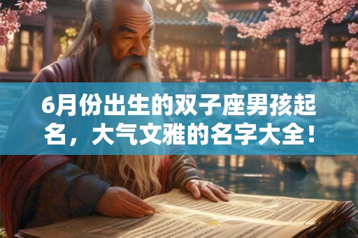 6月份出生的双子座男孩起名,大气文雅的名字大全! 6月份出生的双子座男孩起名,大气文雅的名字大全!